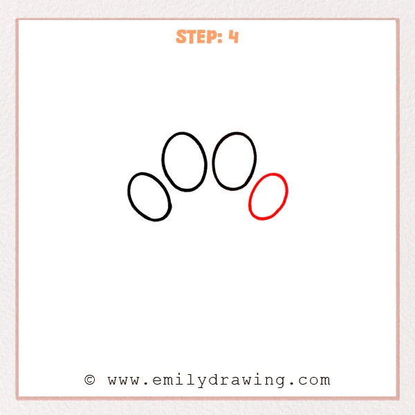 how to draw a dog paw - Step 4